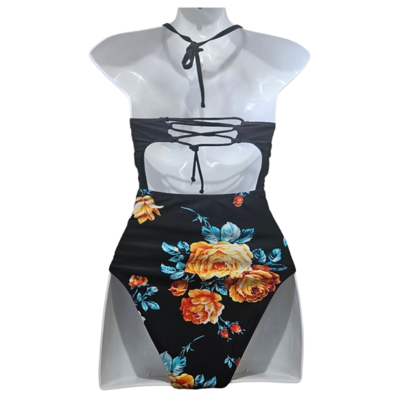 Cupshe One Piece Bathing Suit Vneck Crisscross Front Adjustable String Tie - Picture 5 of 9